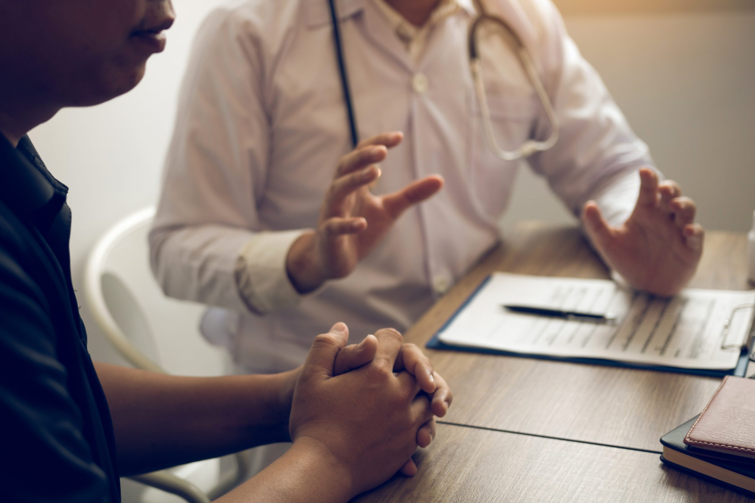 Clinician explaining treatment plan