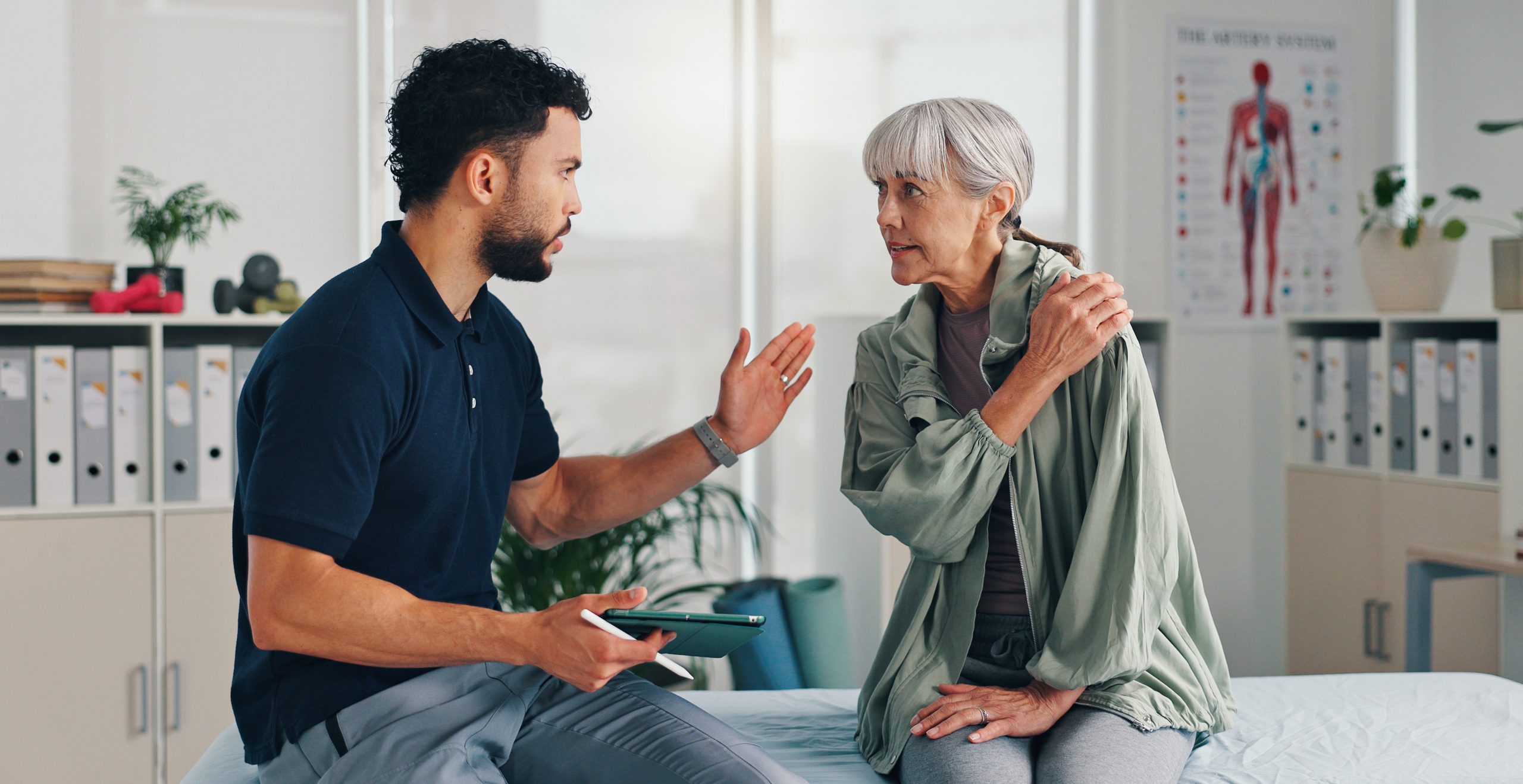 Practitioner in conversation with a patient